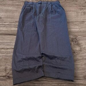 Baggy Double Pleated Charcoal Gray Dress Pants Y2K 34x28